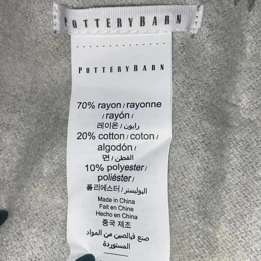 POTTERY BARN Accent Reversible Throw / Blanket Gray - NWT NEW - Picture 5 of 6